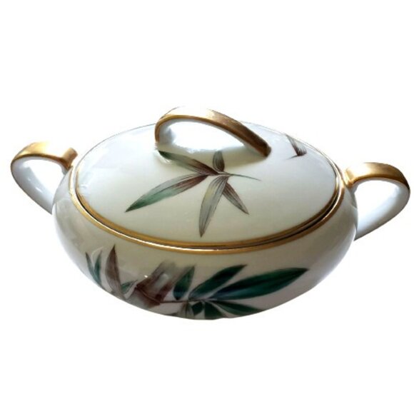 Vintage Noritake Canton Bamboo Pattern Creamer & Sugar Set - Picture 10 of 12